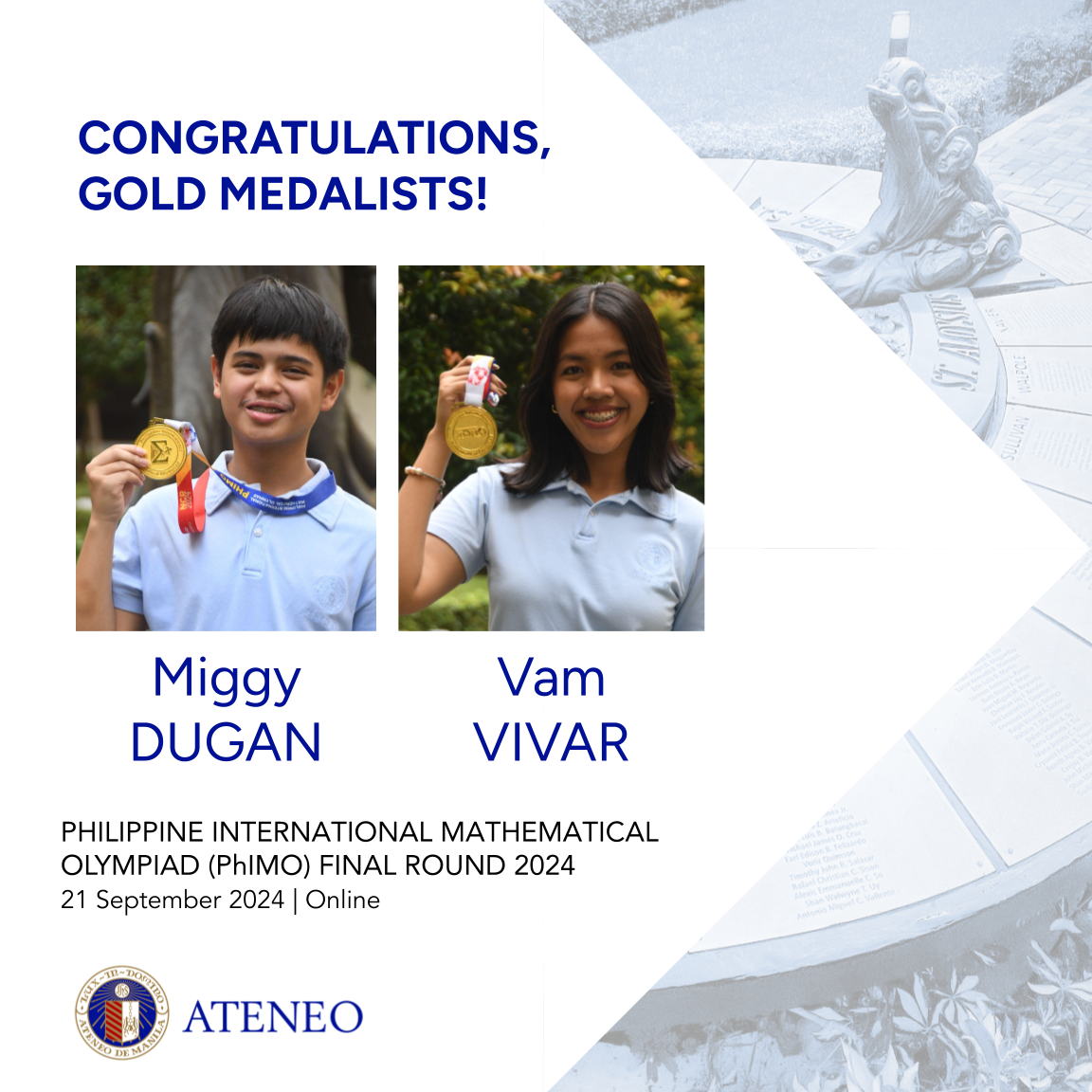 Miggy Dugan Vam Vivar PhIMO final round 2024 gold 