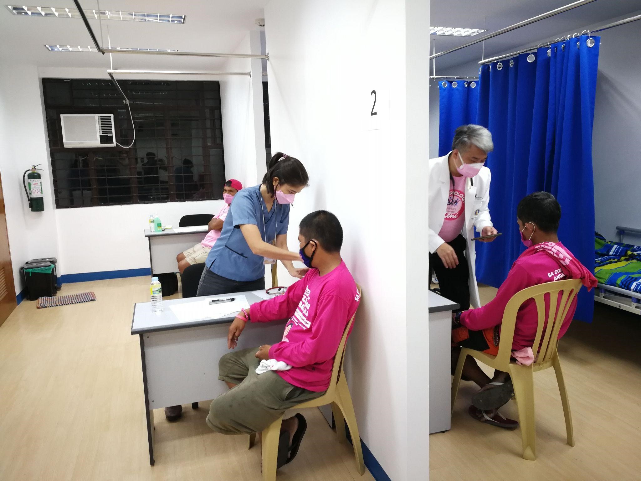 The group received general health consultations and completed laboratory examinations. 