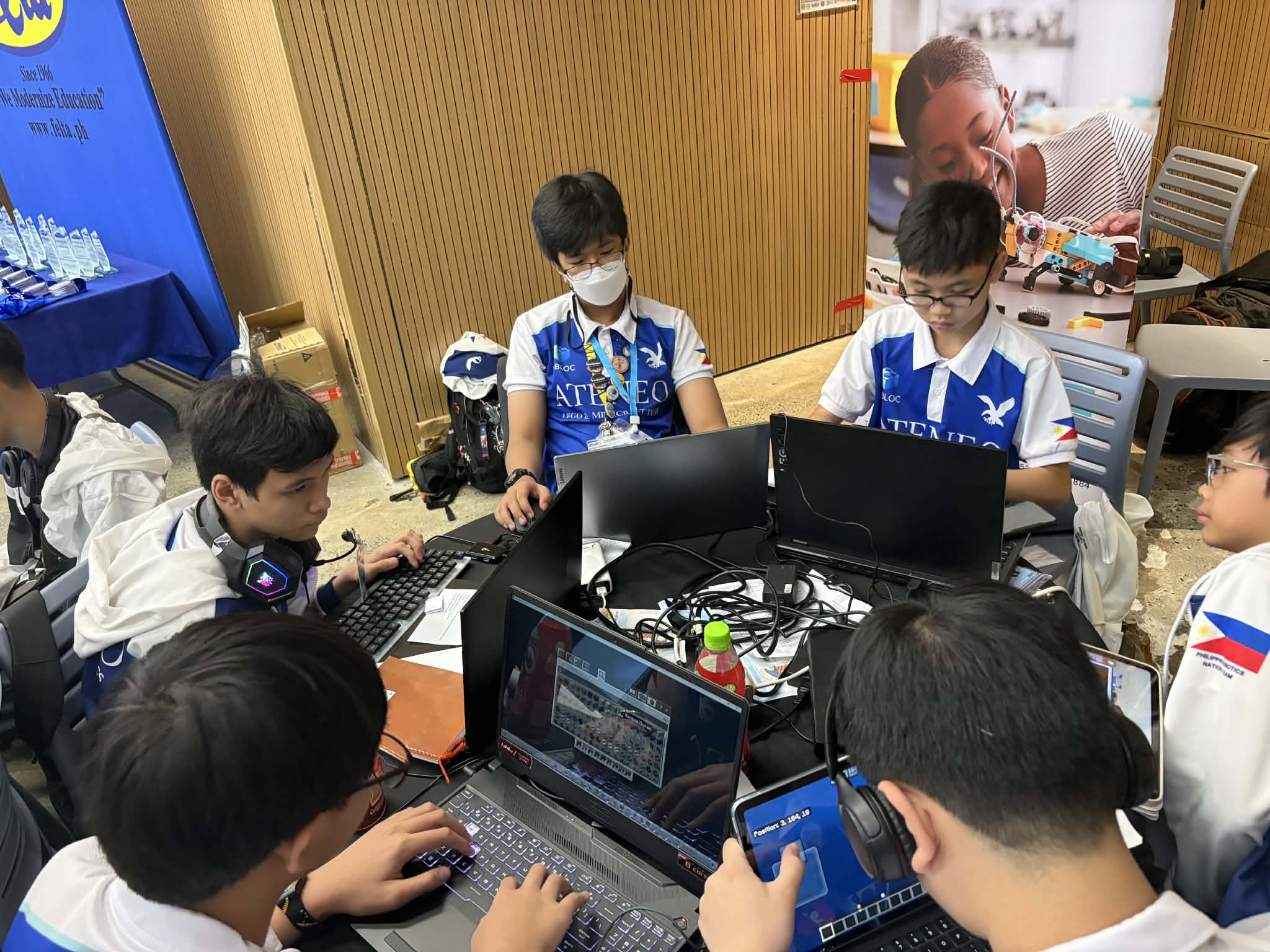 The coding hackathon teams hard at work