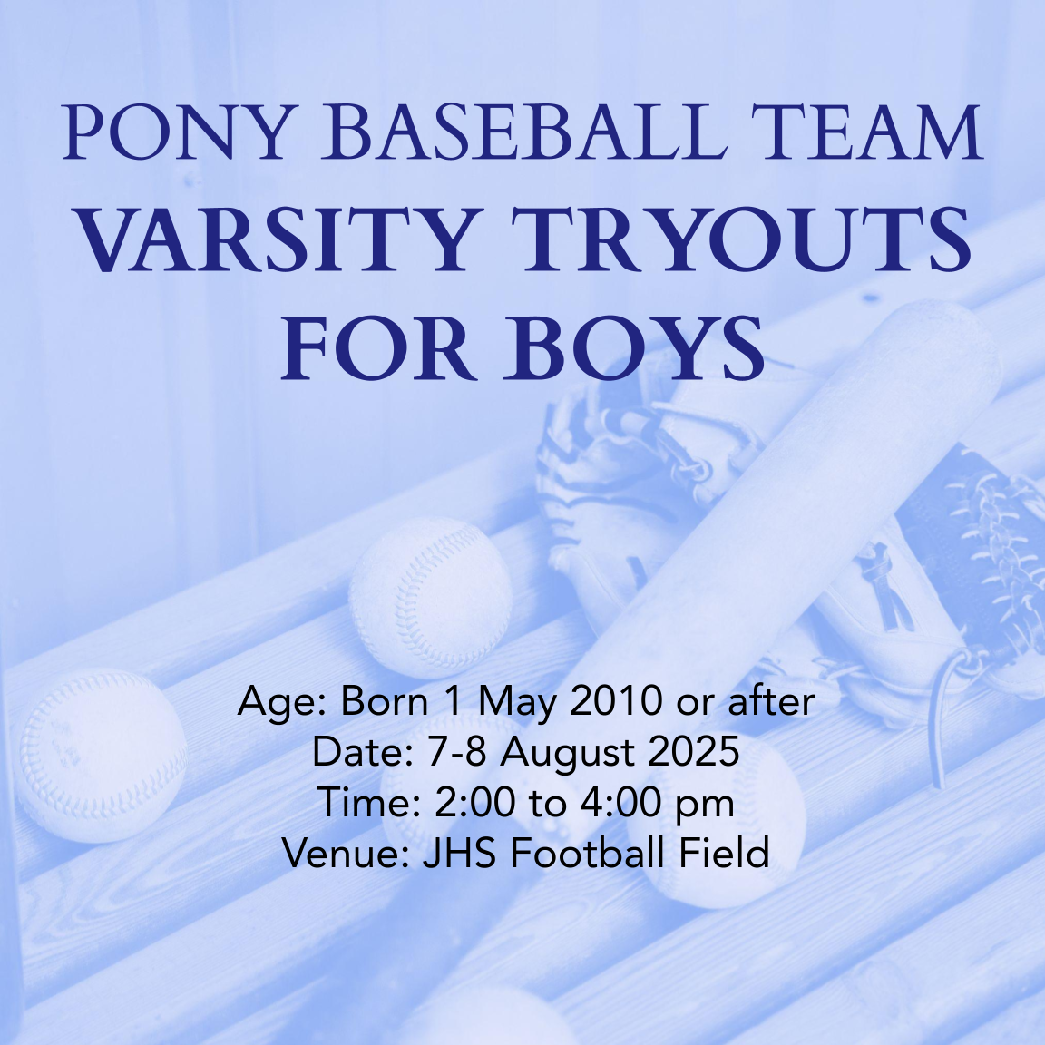 Pony Baseball Tryouts 2025 AJHS 