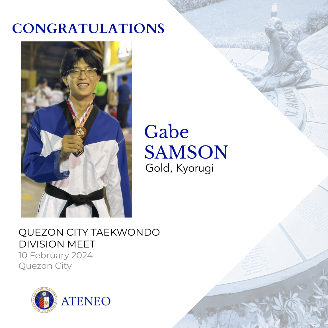 Gold medalist Gabe Samson 