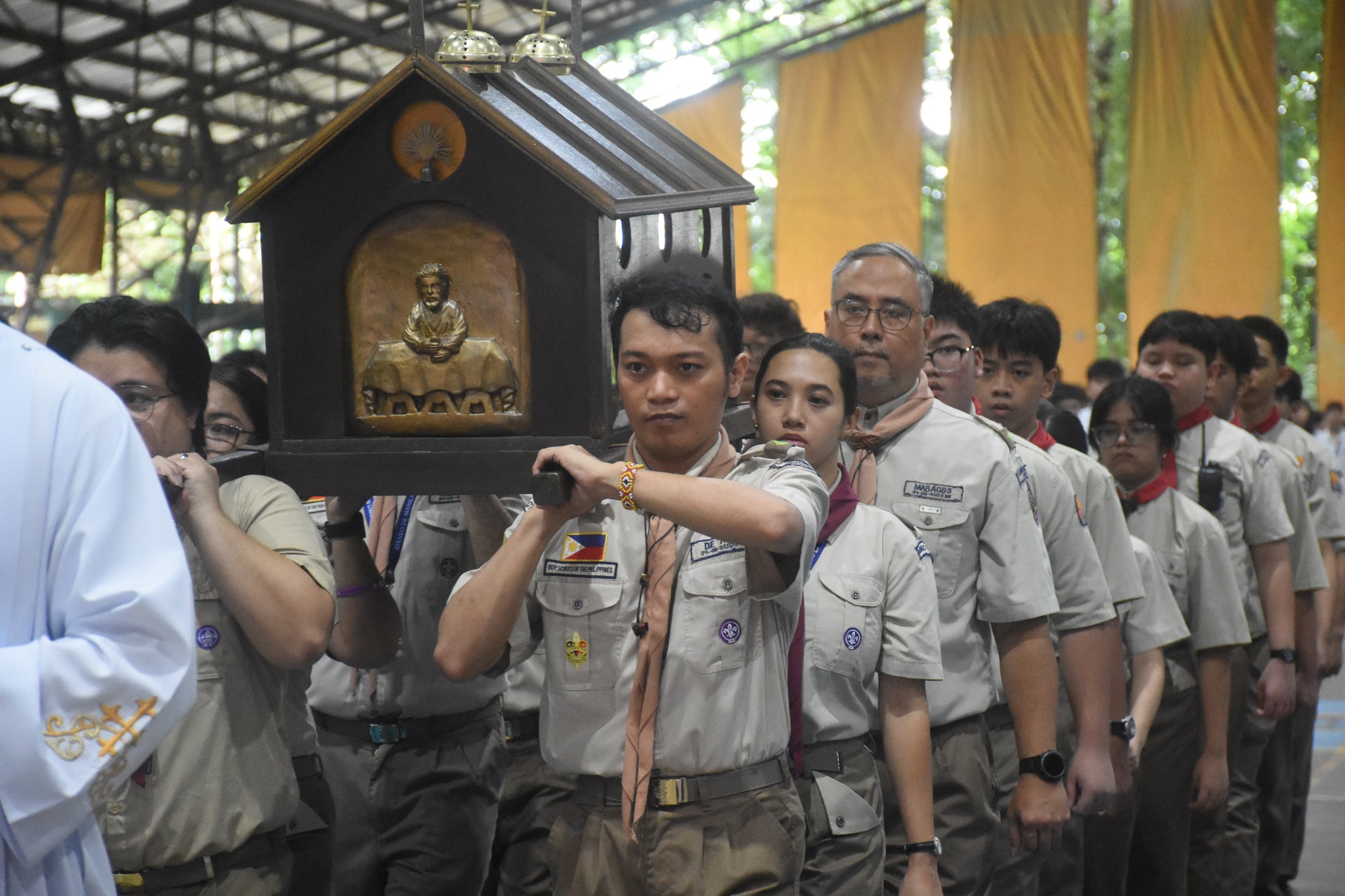 A first-class relic— a bone fragment— of St. Ignatius of Loyola was present at the Mass. The relic will be available for public veneration at the Kostka Chapel during school hours until 8 August 2025.