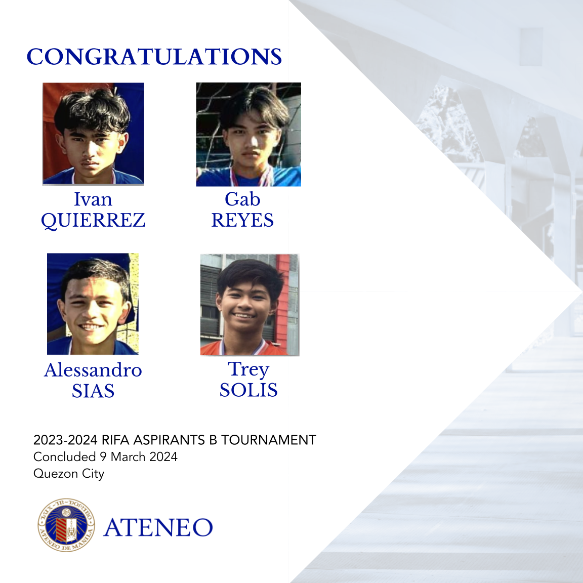 The RIFA Aspirants B champs 