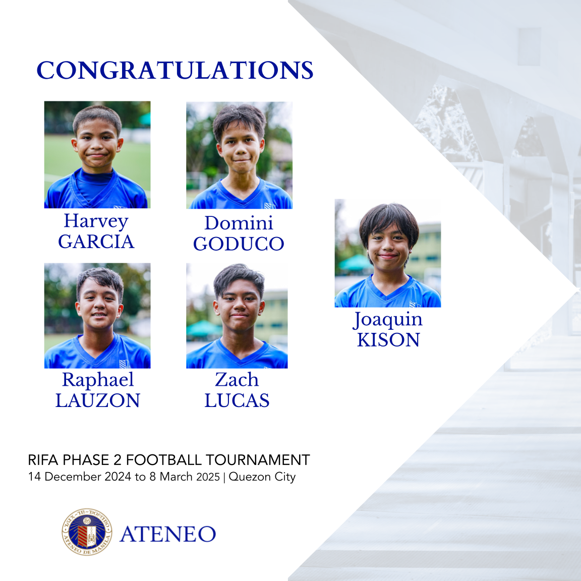 Harvey Garcia Domini Goduco Joaquin Kison Raphael Lauzon Zach Lucas