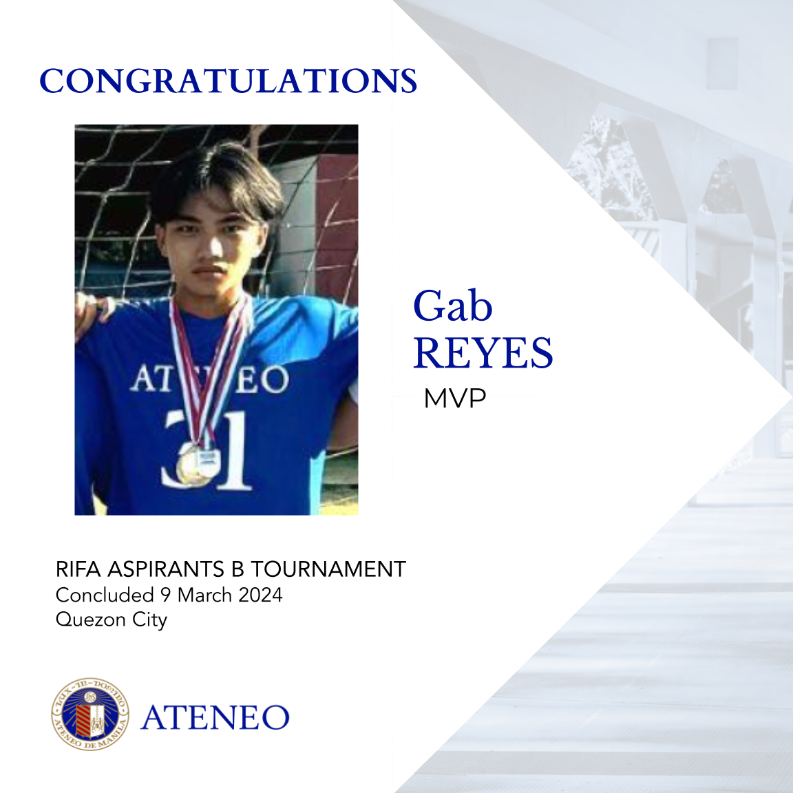 Gab Reyes, MVP of the Season 