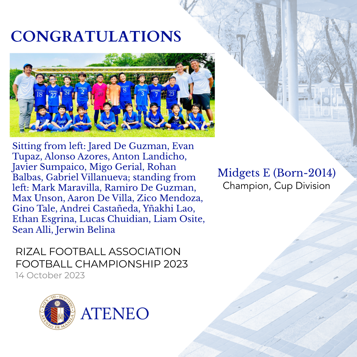 The Born-2014 football champs    
