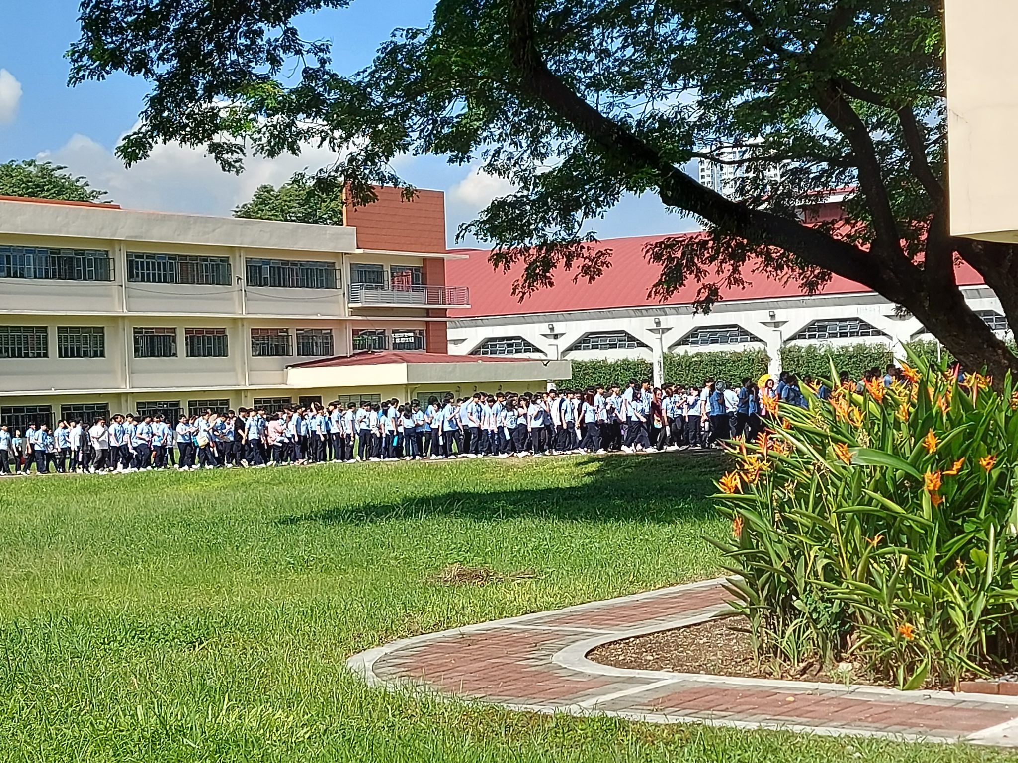 Students troop to the FLC for the opening day Mass