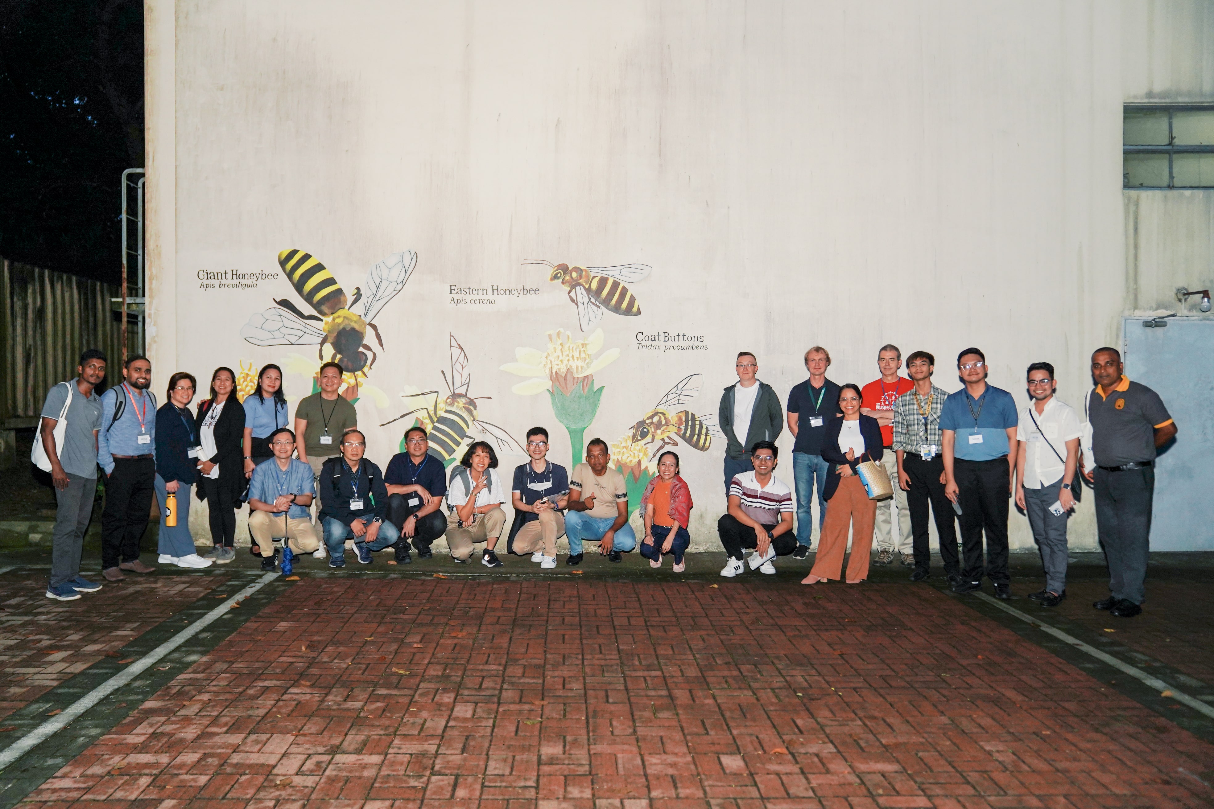 SECRA consortium members during the Sustainability Walk in front of the Pollinator Mural along College Lane.