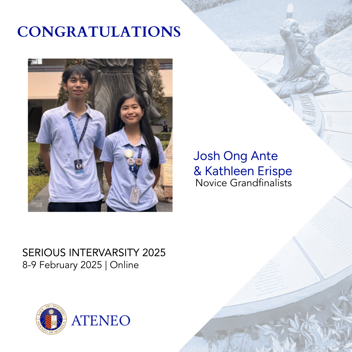 Josh Ong Ante and Kathleen Erispe