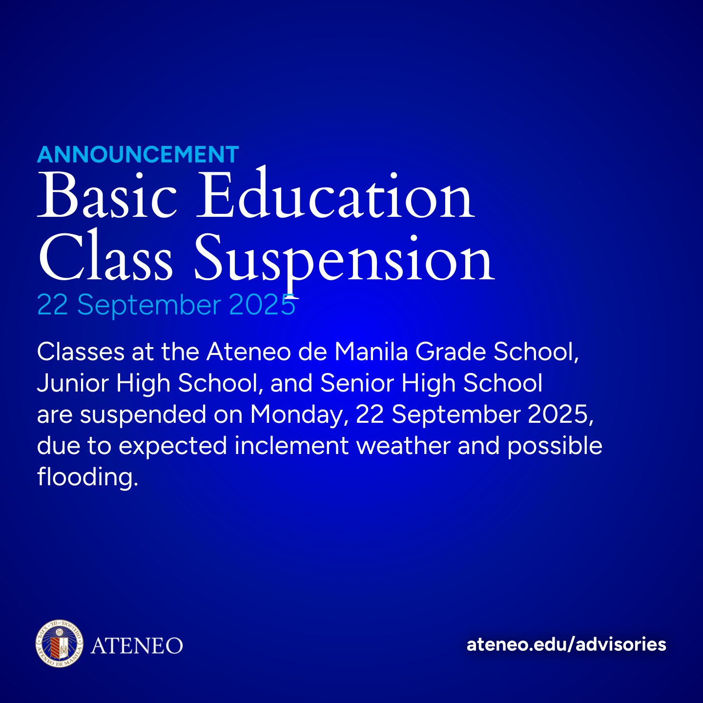 Basic Education Suspends Classes on 22 Sept 2025 