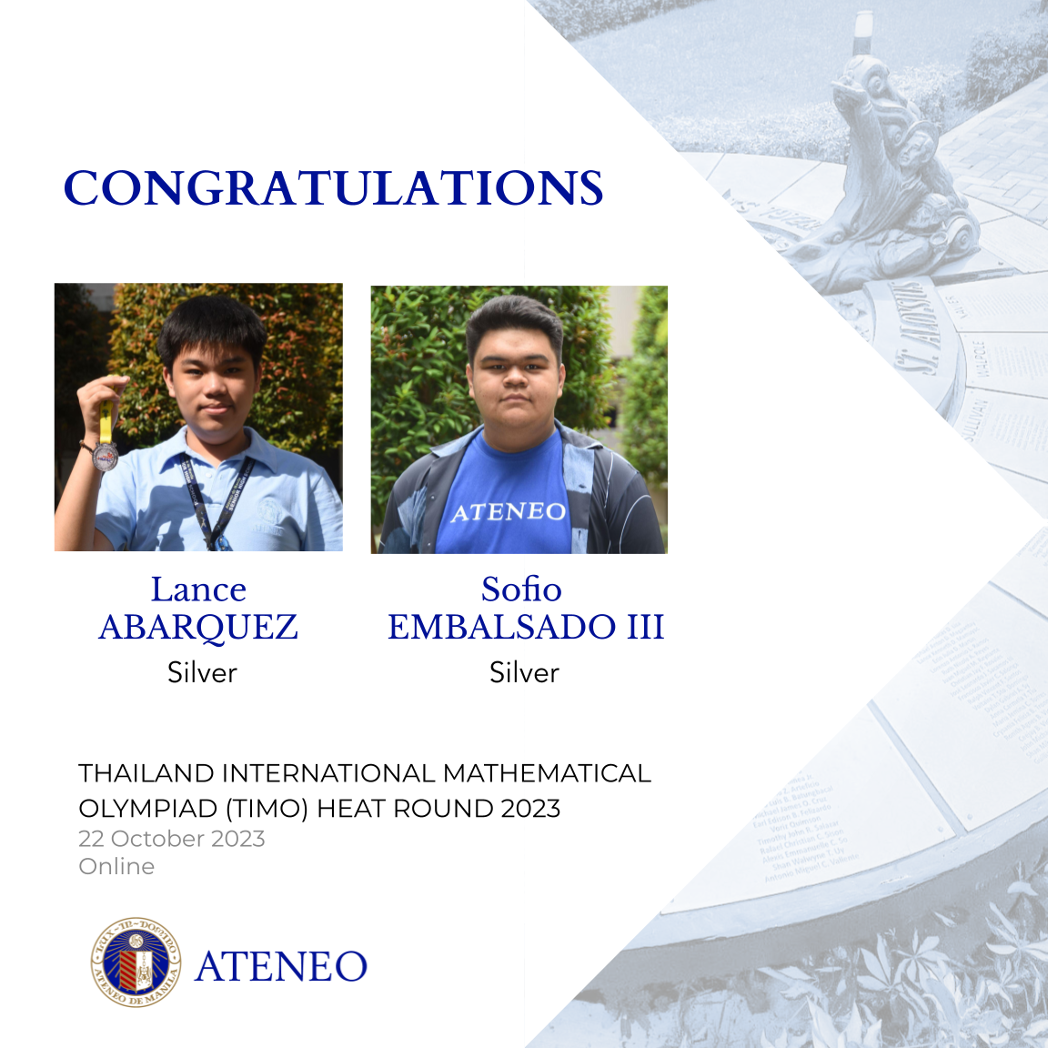 TIMO heat round silver medalists    