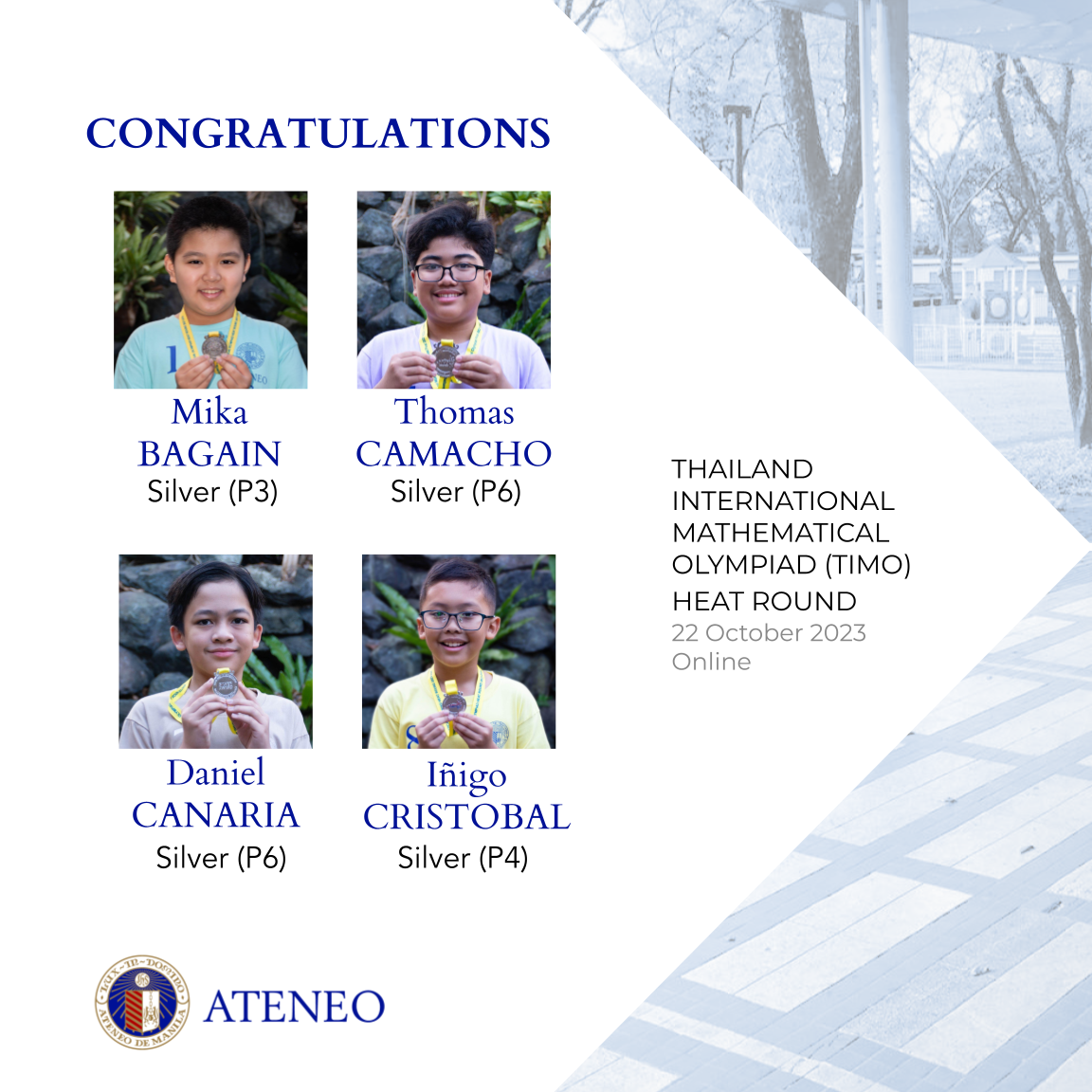 TIMO heat round silver medalists