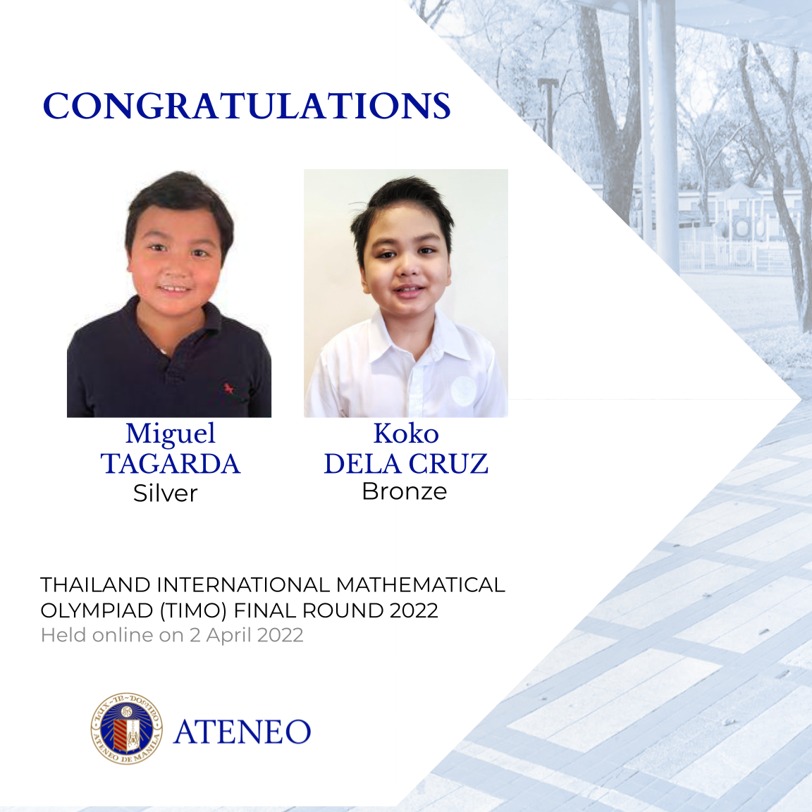 TIMO awardees Miguel Tagarda and Koko Dela Cruz 