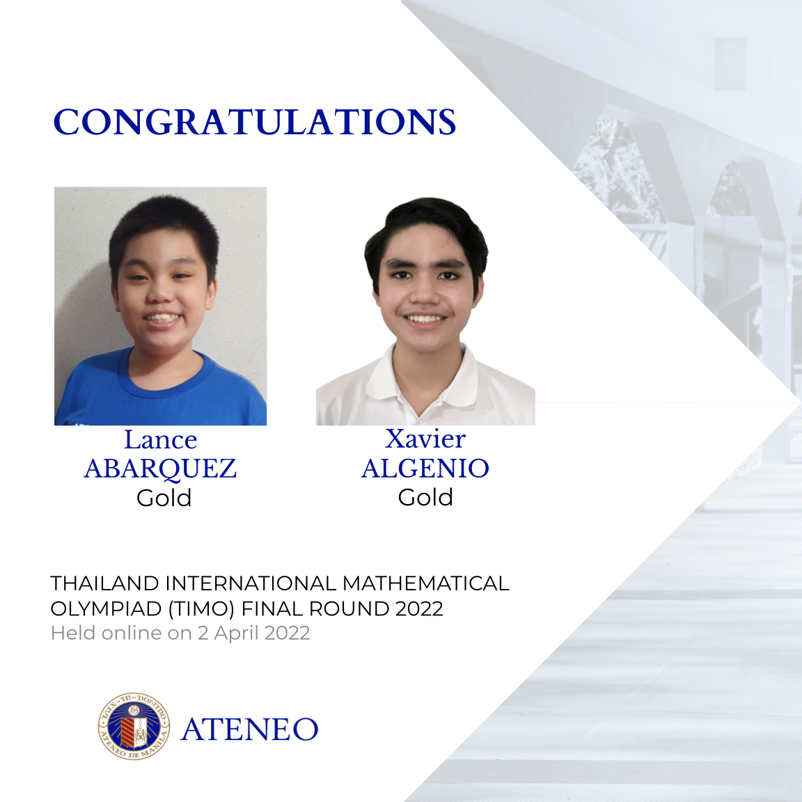 Lance Abarquez and Xavier Algenio