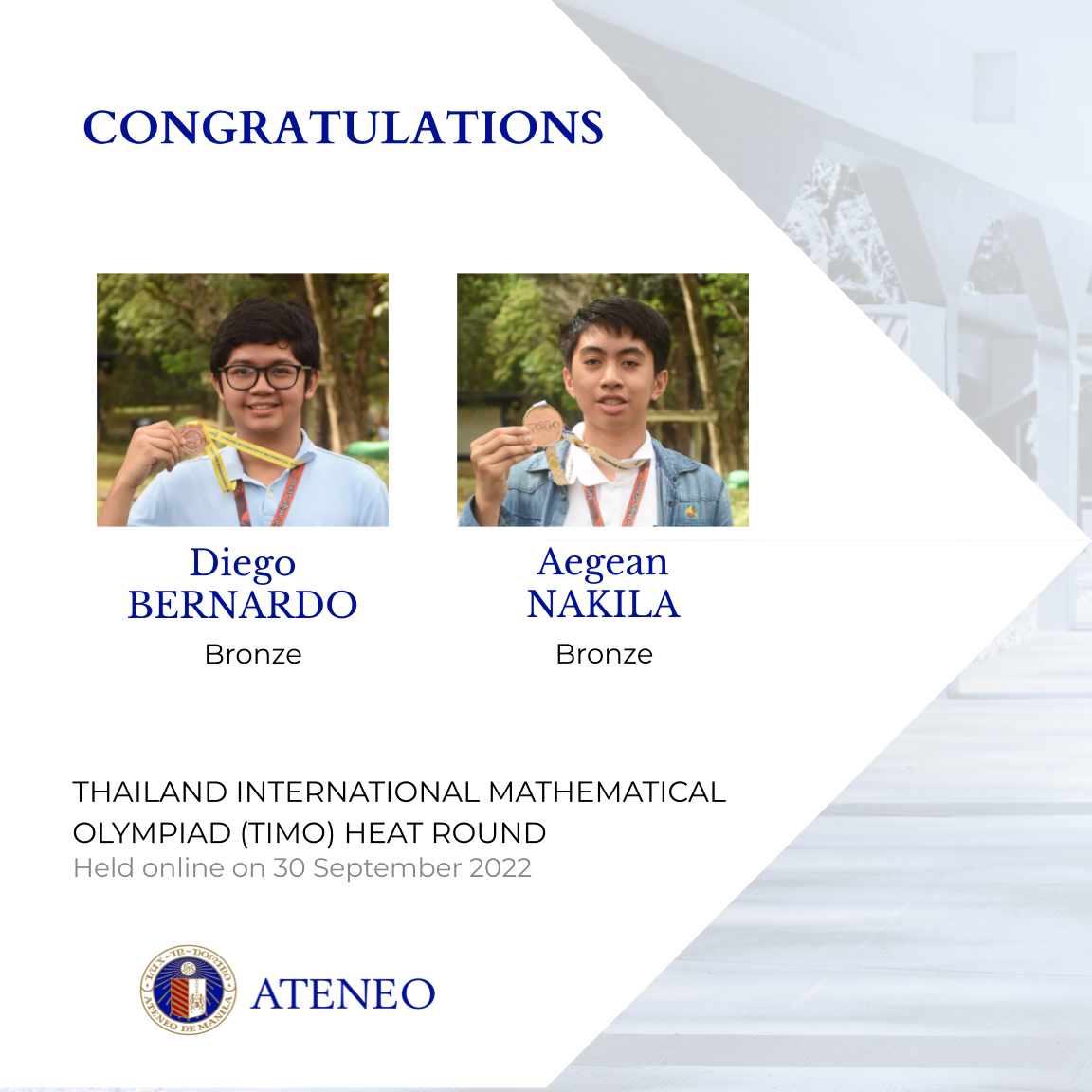 The AJHS TIMO heat round medalists 