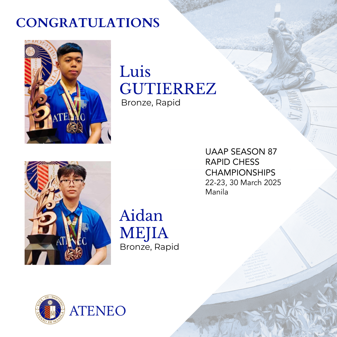 Luis Gutierrez Aidan Mejia UAAP 87 Rapid Chess Blitz