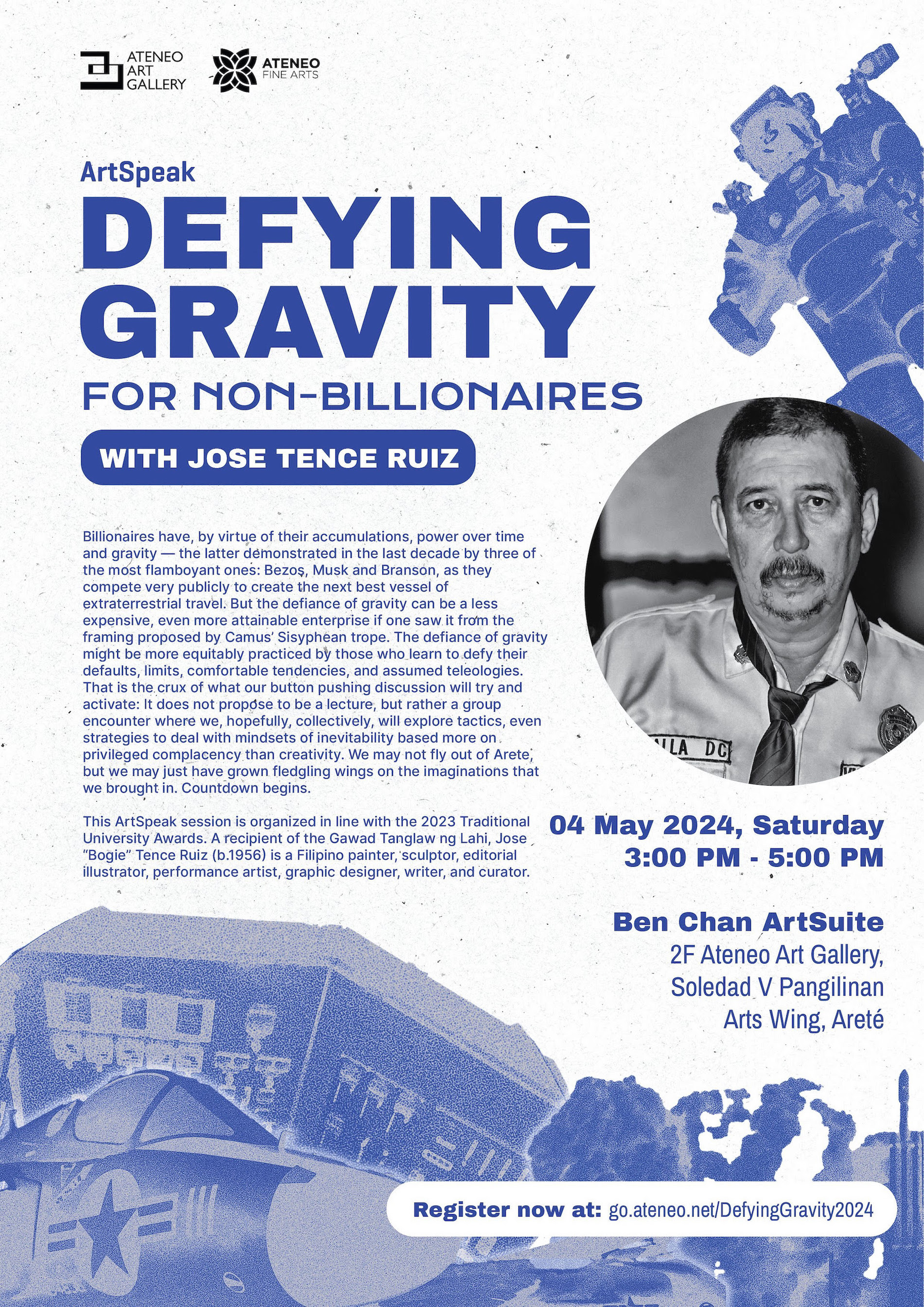 The poster of ArtSpeak with Jose Tence Ruiz