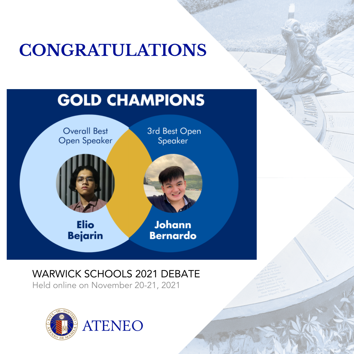 Open champions Elio Bejarin & Johann Bernardo