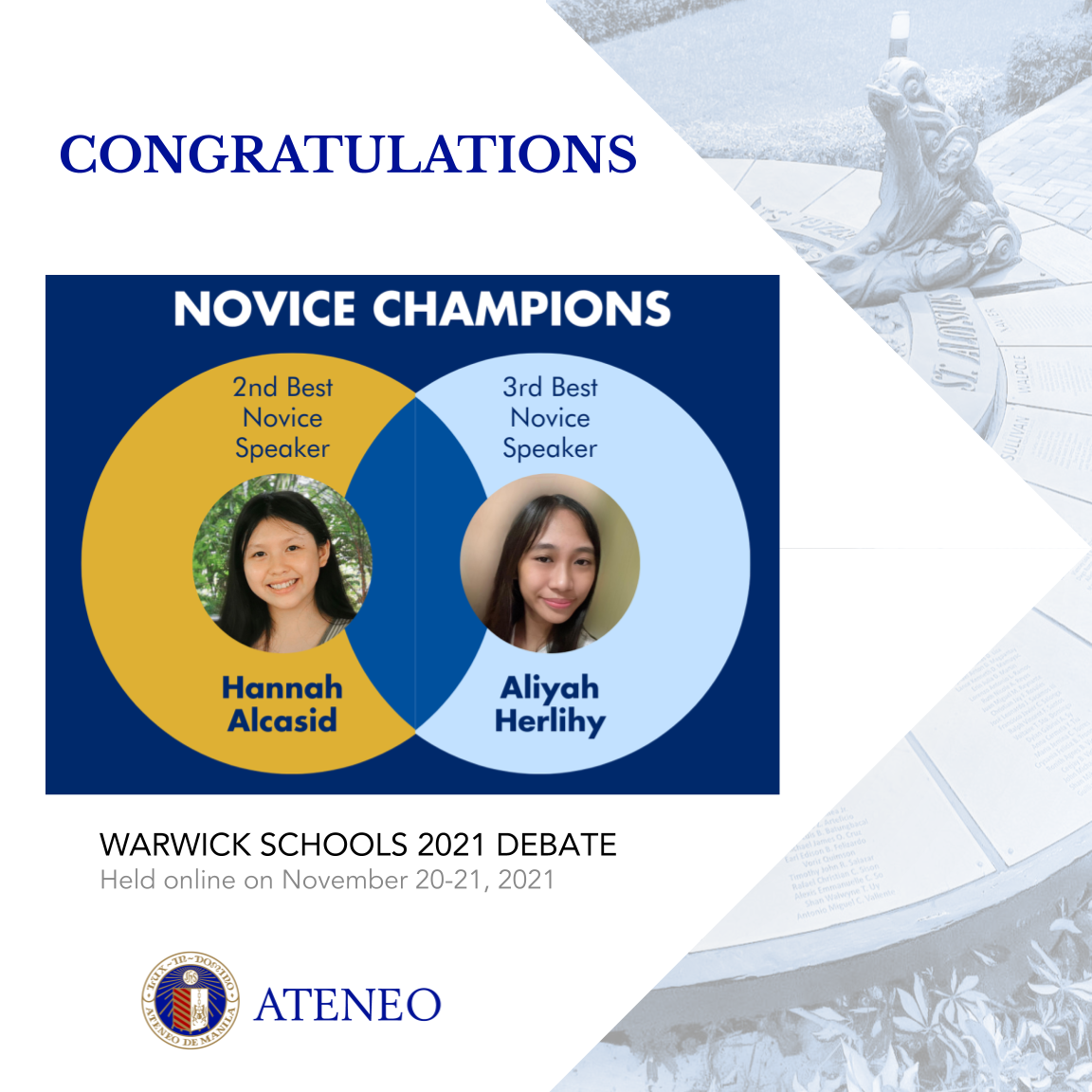 Novice champions Hannah Alcasid & Aliyah Herlihy