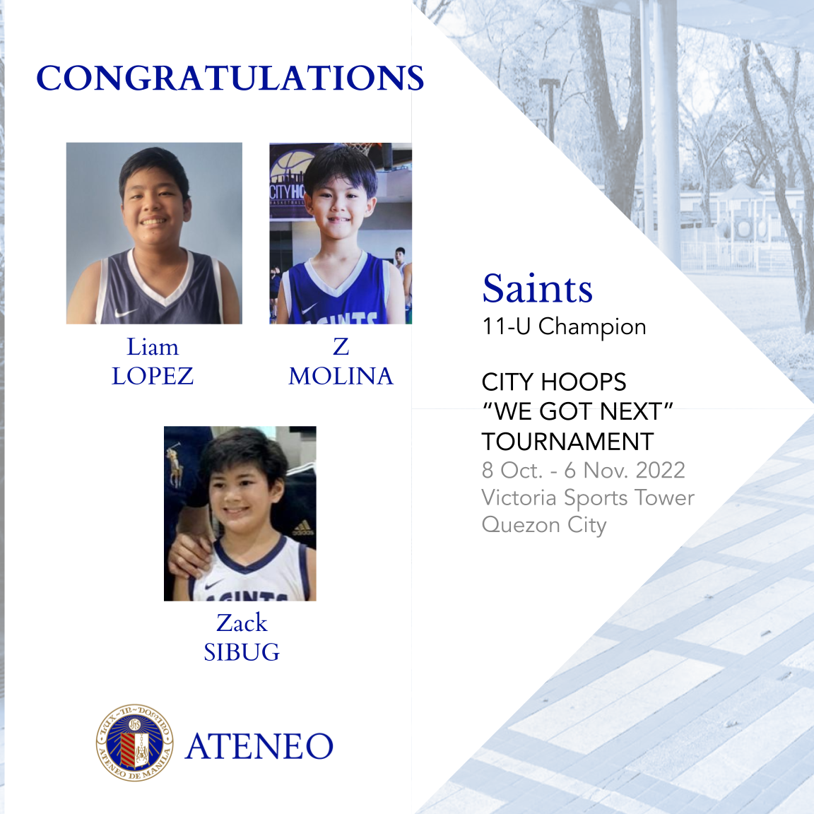 Ten AGS boys played for the Saints.