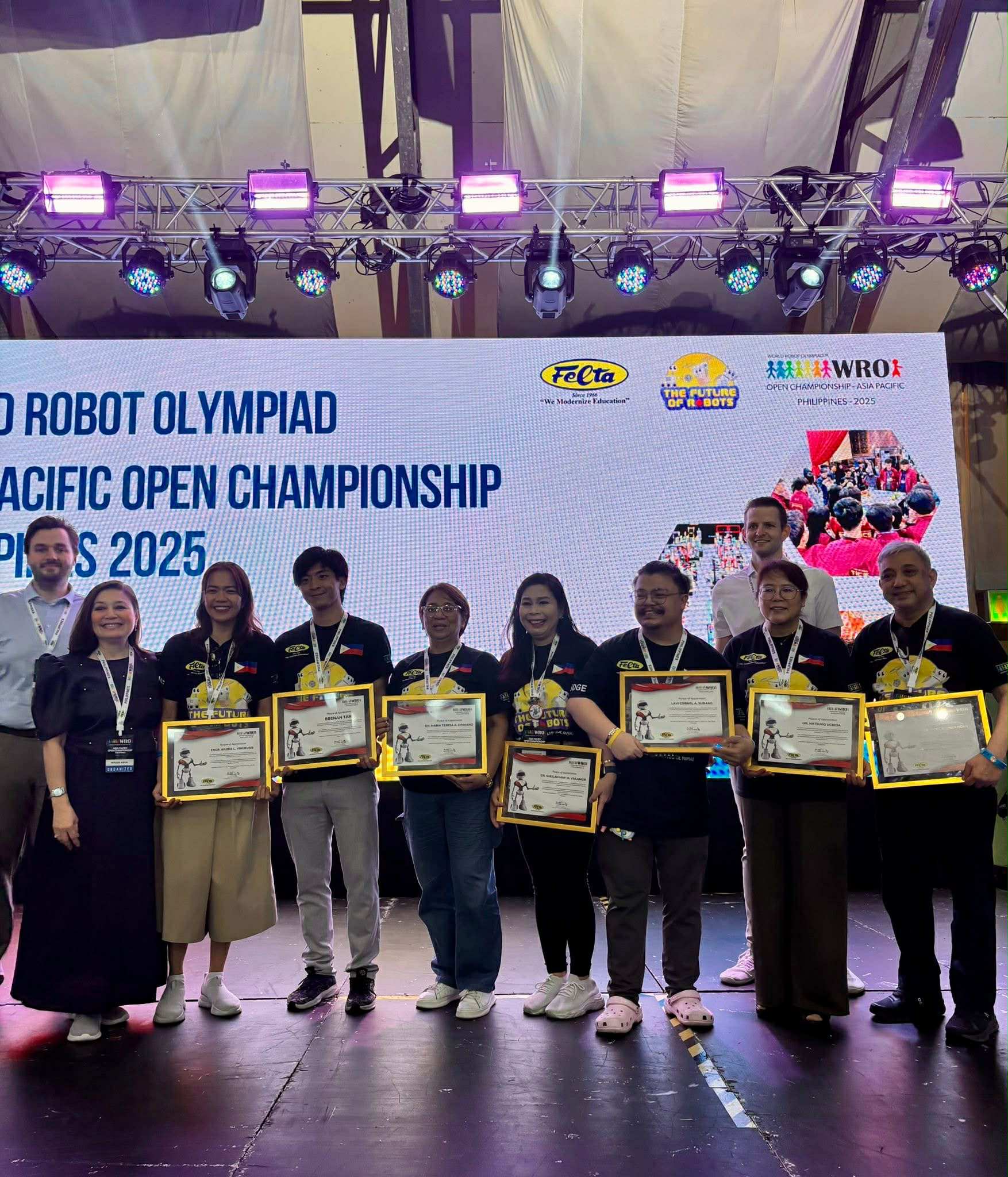 Coach Lavi Subang (third from right) served as a member of the international judging panel for the Future Innovators Elementary category