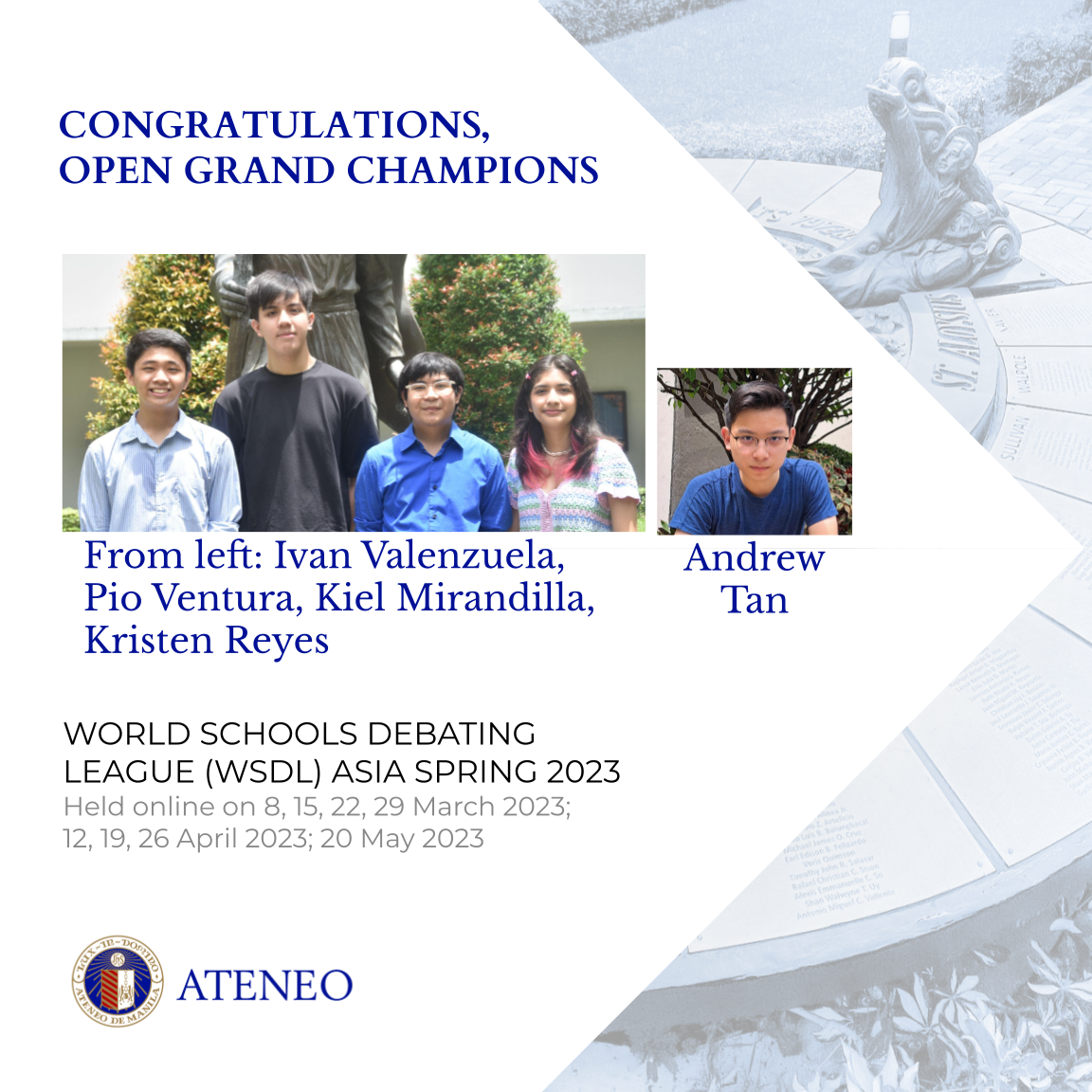 The WSDL open grand champions 