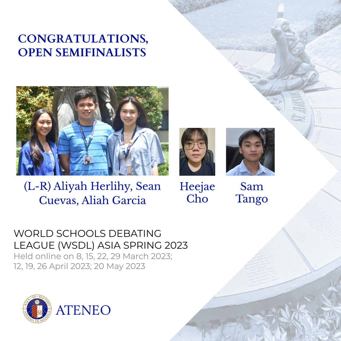 The WSDL open semifinalists 