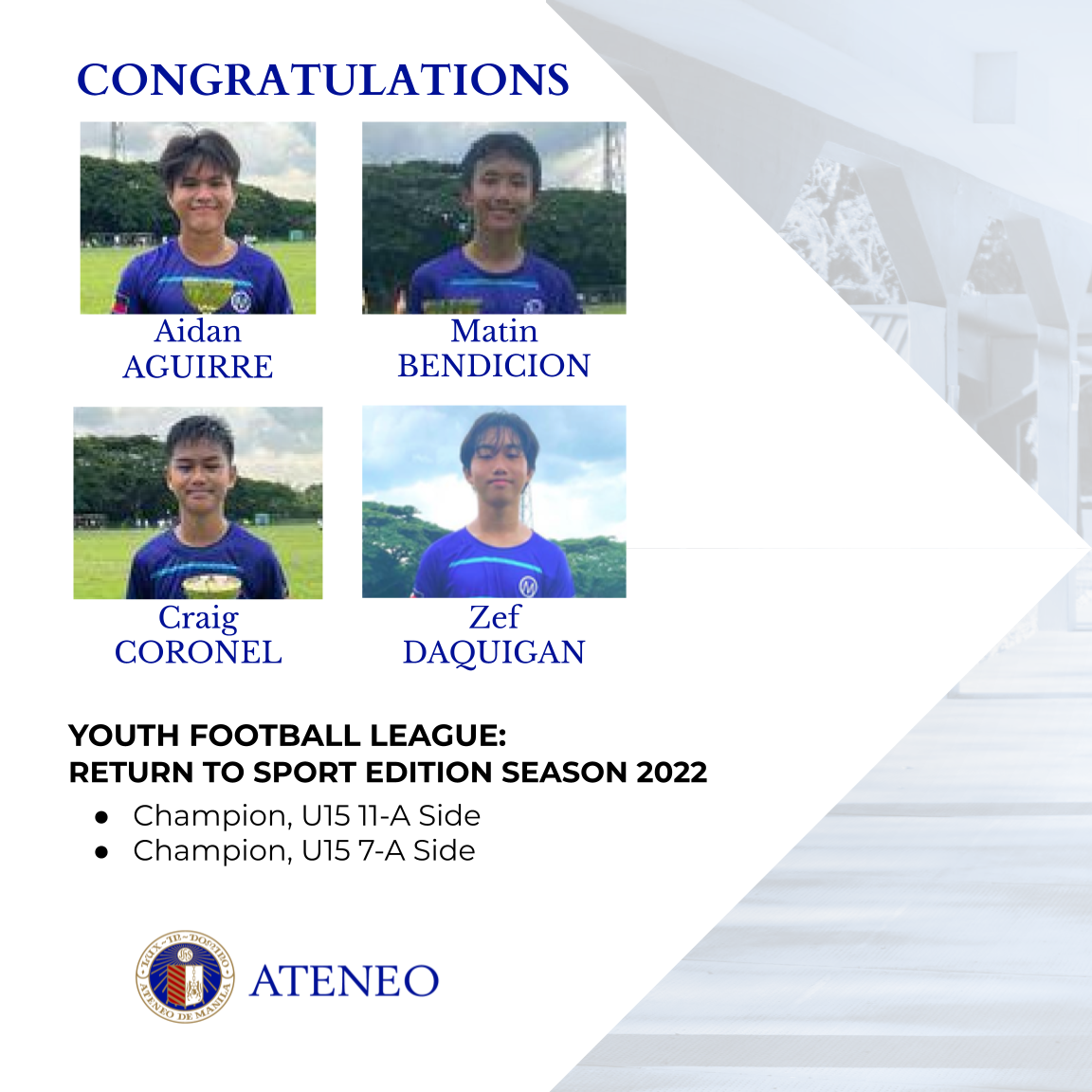 Aidan Aguirre, Matin Bendicion, Craig Coronel, Zef Daquigan