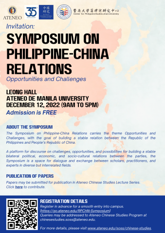 Symposium on Philippines-China Relations: Opportunities and Challenges