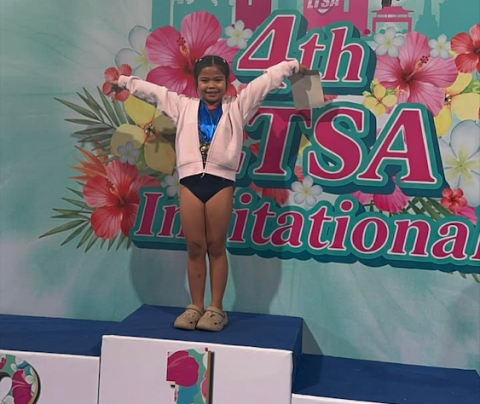 Gold-winning gymnast Victoria Bajet 