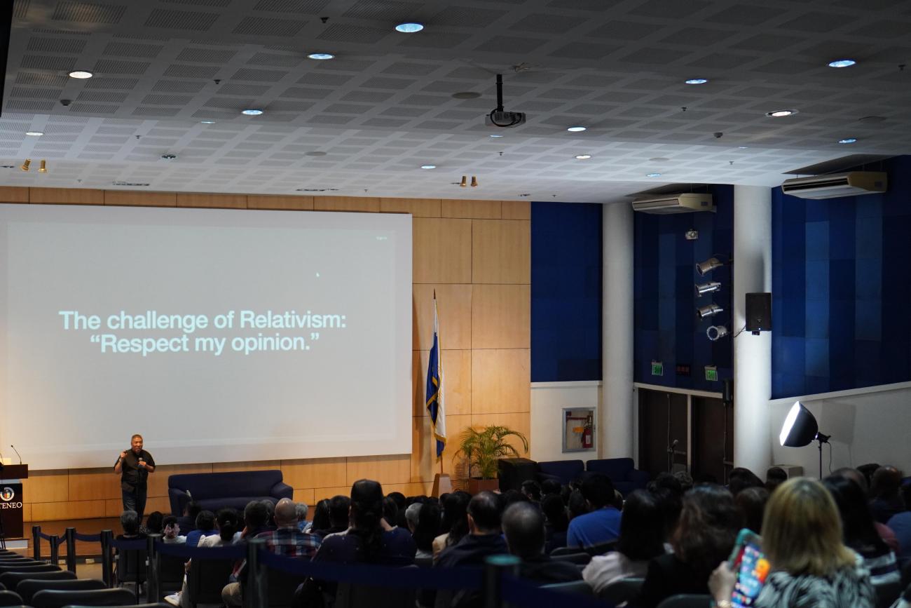 Dr. Ambeth Ocampo presents his lecture to '‘History in the Age of Disinformation’ in the Leong Hall Auditorium last July, 6 2024.