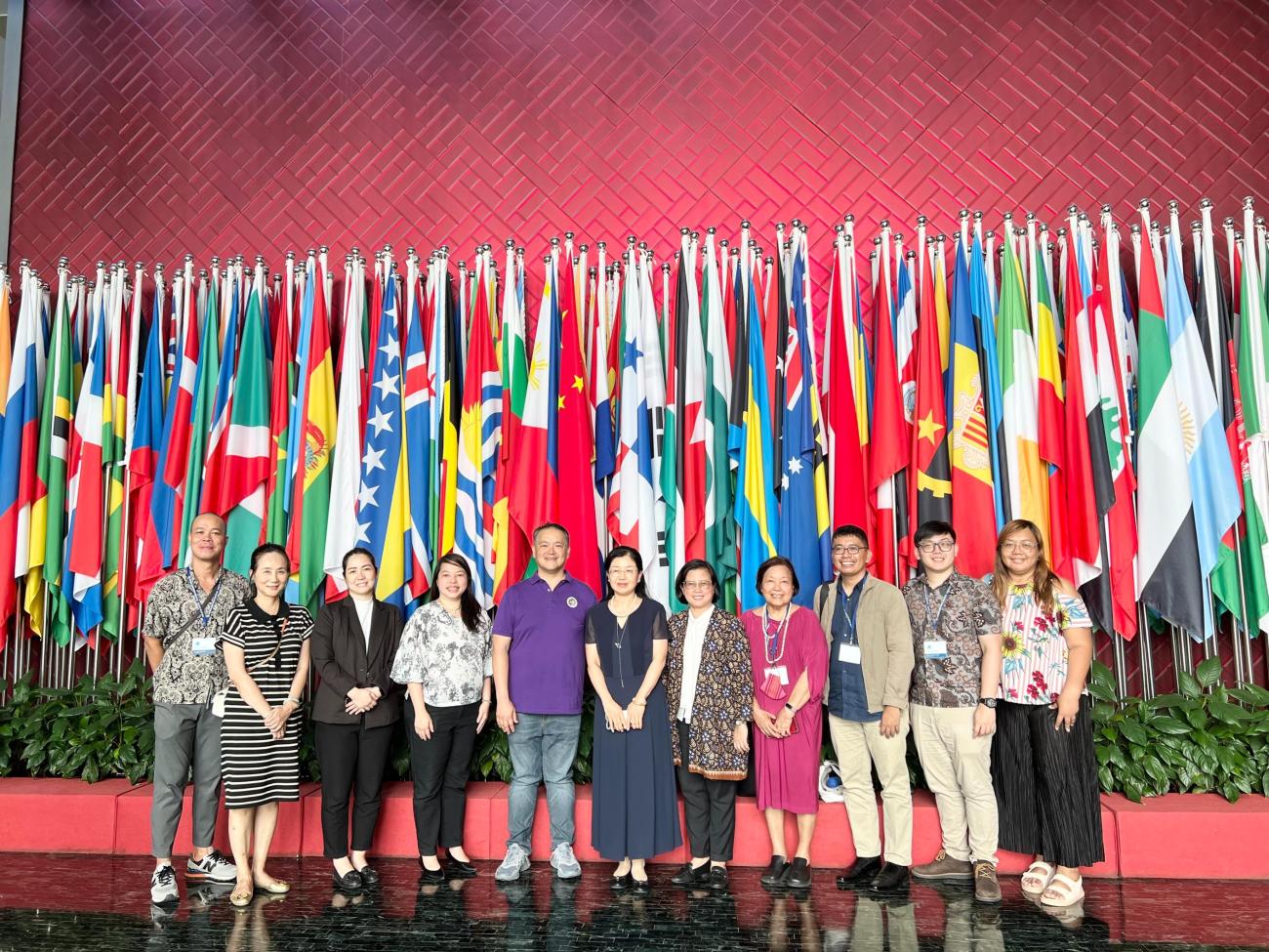 The delegation at the Center for Language Cooperation and Education (CLEC) with Ms Zhu Meifen, Director of Asia-Africa Projects. 