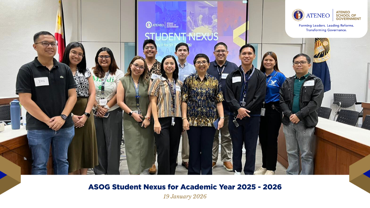 The Ateneo School of Government convened its second Student Nexus (Student Assembly) for School Year 2025 to 2026 on 19 January 2026 as part of its continuing efforts to strengthen student formation, leadership, and community life within the Master in Public Management program.