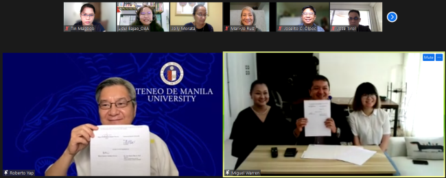 Screenshot from the virtual MOA signing