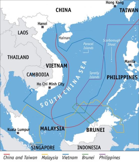 South China Sea claims map
