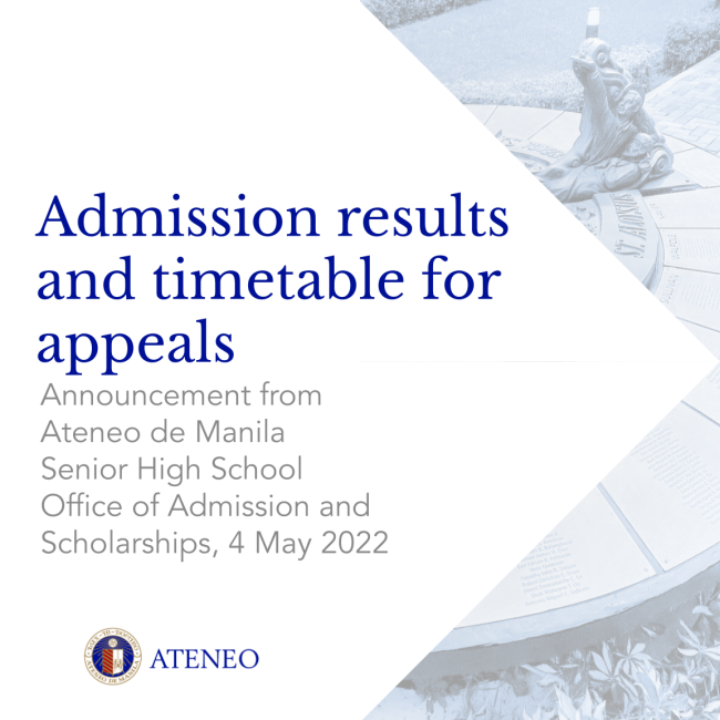 Timetable for appeals, Ateneo de Manila SHS OAS