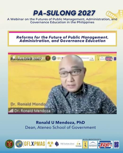 ASOG Dean Ronald Mendoza delivers plenary lecture in NCPAG Governance Futures Lab webinar
