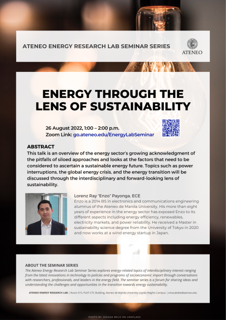 Ateneo Energy Lab Seminar Series: Seminar 1 Poster