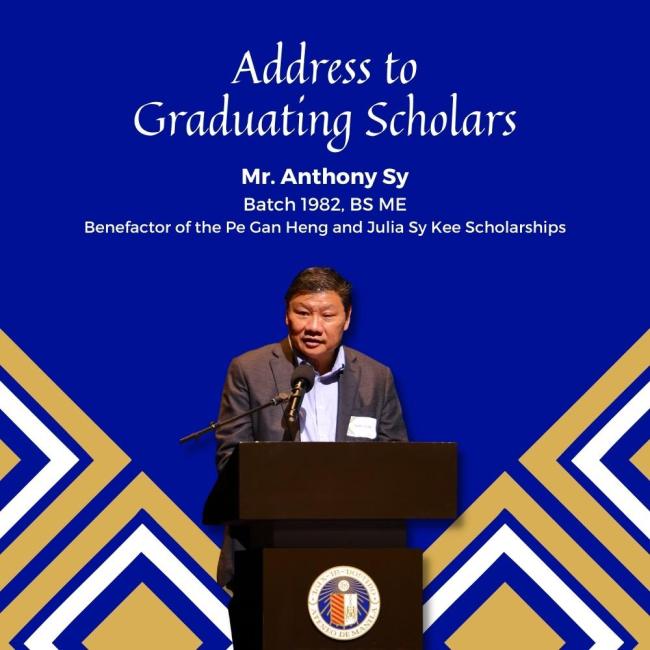 Mr. Sy as he addresses the Class 2022 Scholars