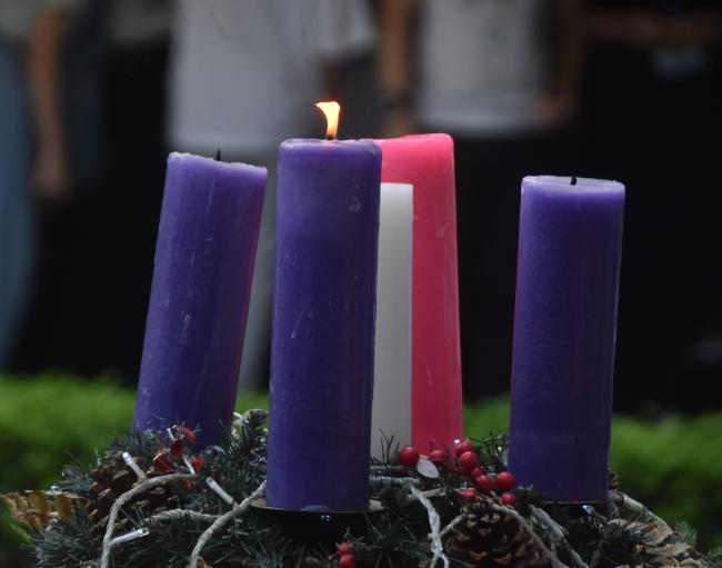 The first candle of the wreath is purple and symbolizes HOPE and anticipation for the coming of the Messiah.    