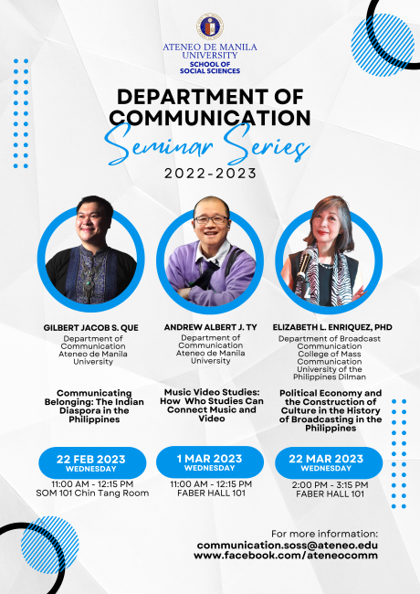 Department of Communication Seminar Series 2022-2023