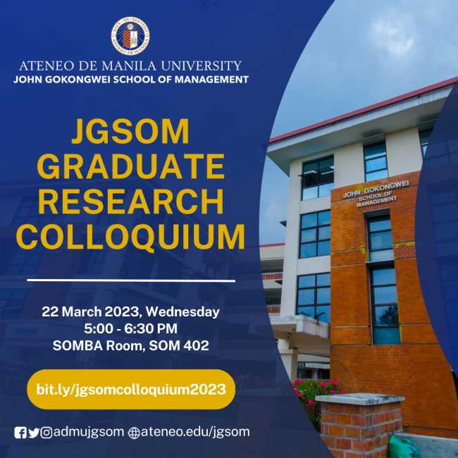 2nd JGSOM Graduate Research Colloquium