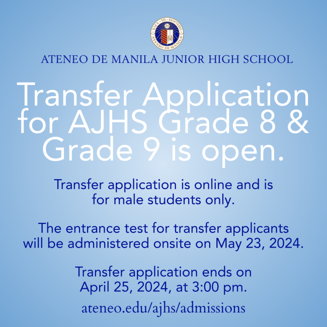 Grade 8 & 9 transfer admission closes on 25 April 2024 