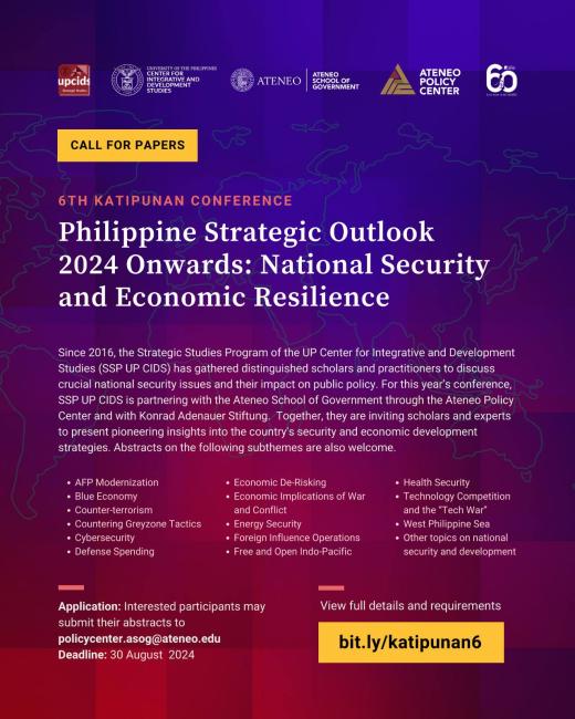 CONFERENCE ANNOUNCEMENT AND CALL FOR PAPERS: 6th Katipunan Conference