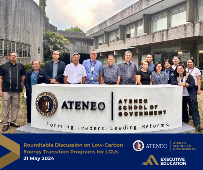 ASoG  Hosts Roundtable Discussion on Low-Carbon Energy Transition Programs for LGUs with Tara Climate Foundation and Other Government Agencies