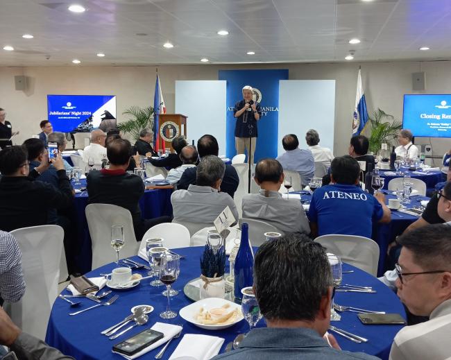 Fr. Bobby delivers his closing remarks to the members of 2024 Jubilarian batches.