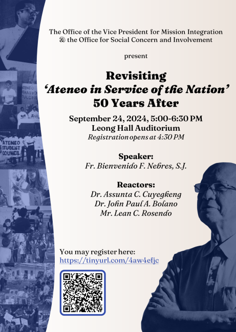 Invitation to Revisiting 'Ateneo in Service of the Nation' 50 Years After (24 Sept 2024, 5-6:30PM)