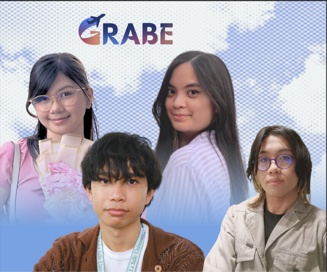 The research team GRABE is composed of Migelle Ferido and Florenz Eugenio (DLSU) (bottom row), Michelle Dote (NU-MOA) and Danielle S. Baldono (ADMU) (top row)
