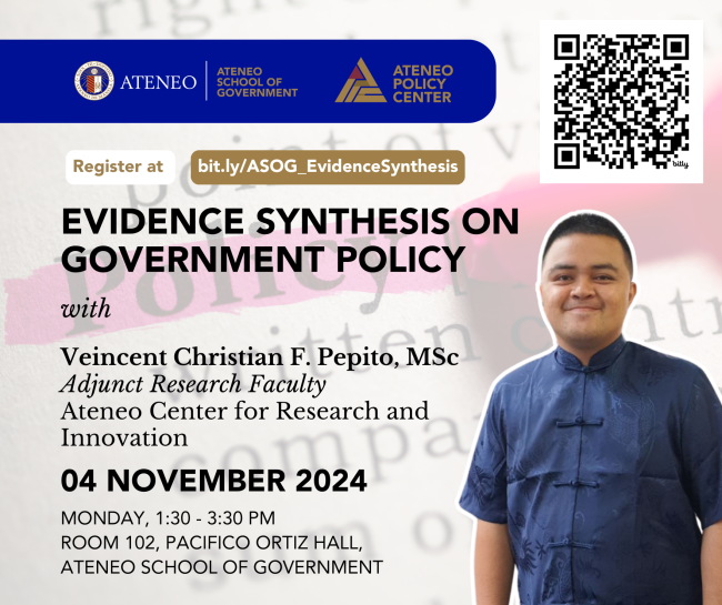 Evidence Synthesis on Government Policy, 4 Nov