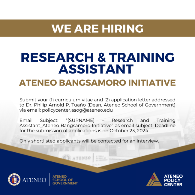 CALL FOR APPLICATIONS: Research and Training Assistant